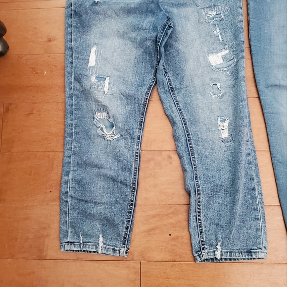 2 pairs Justice Skinny full length & Straight leg ankle length Jeans 16 plus - Picture 2 of 6